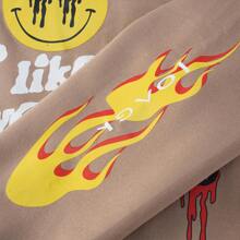 Unisex Casual  Print Hooded Sweatshirt - Cozy Long Sleeve Top For Autumn And Winter With Kangaroo Pockets And Adjustable Drawstrings