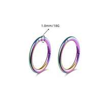 2PCS 18G-16G Aço Inoxidável Anel Clicker Sem Costura Lábio Nariz Daith Cartilagem Helix Tragus Anel de Arco