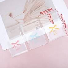 50Pcs Sweet Bowknot Picture Self-Adhesive Bag Bottle Mouth Plastic Packaging Bag Suitable For DIY Jewelry Crafts Display And Storage Packaging Storage Bag Gift Transparent Packaging Display Bag - Opp Bag - View 5