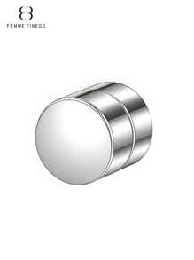 Femme Finess Juego de pendientes magnéticos de acero inoxidable para hombres y mujeres, estilo AB, de doble cara, sin perforación, con combinación de pendientes de pareja, circonita cúbica hipoalergénica de 5-8 mm