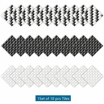 10pcs/Set Multicolored Crystal Tile Sticker, Self-Adhesive Waterproof Wall Decal For Home Decoration, Living Room, Kitchen, Bathroom