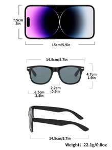 5 Pairs/6 Pairs Unisex Combination, 4 Pairs/3 Pairs Combination, 1 Pair White Frame, 2 Pairs Black Frame, 1 Pair Blue Lens, 1 Pair Red Lens, Y2K Square Casual Retro Beach Fashion Sunglasses, Suitable For Daily Wear, All Season