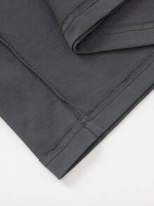 Balabala Bộ đồ ngắn tay cho bé trai tuổi mới lớn, trang phục 2 món nhanh khô mùa hè 2025 - màu xám đen - Xem 8