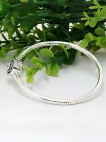 Exquisite Sterling Silver Star Zirconia Snake Bone Chain, Suitable For DIY Bracelets, Fashionable Jewelry Gift Basic Chain Positioning Bead Accessories