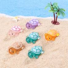 100pcs Glow-In-The-Dark 3D Turtle Figurines - Colorful, Translucent Plastic Decorations For DIY Crafts, Party Favors, Beach-Themed Events