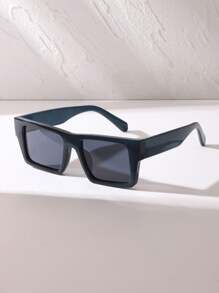 1pc New Western Style Men's Fashion Simple Square Fashion Glasses, Cyberpunk Streetwear Hip Hop Party Essential Glasses