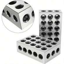 2PCS Precision Blocks Hardened Steel Blocks 0.0002'' Engineer Ground Hardened 23 Holes Engineer Blocks 1''x 2'' X3'' For Milling Machinist Lathe Tools - 2 - View 2