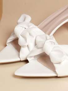 Women's White High Heel Sandals, Pointed Toe Stiletto Heels, Fashionable Summer Gladiator Sandals, Elegant Fairy Style White Shoes