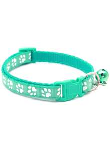 1 件装宠物补丁项圈，狗猫项圈，单脚印爪纹铃铛项圈，猫扣项圈，流行项圈 - 彩色 - 查看 9