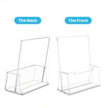 2 Pack A5 Clear Perspex Leaflet Holders Brochure Stand Top Portrait Menu Flyer - White - View 3