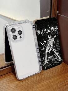 1 件贝斯吉他骨架印花翻盖手机壳，笔记本风格防滑防震手机保护套，兼容 Iphone 11/12/13/14/15/16 Pro Max 和 Galaxy A05/A15/A25/A35/A53/A54/A55/S23/S24 Ultra 系列