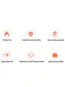 AORAN Portable Stove, Barbecue Grill With Windproof Ring And Carrying Case, With Safety Lock And Piezoelectric Ignition Device, With Overvoltage Protection, Patio Barbecue Grill, Suitable For Outdoor, Kitchen, Family Gathering - Multicolor - View 2