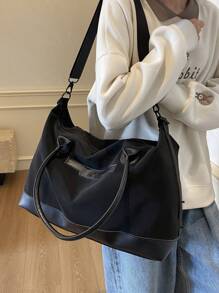 NingJia Women's Large Capacity Travel Bag, Lightweight Short-Distance Luggage Bag, Outdoor Travel Wet And Dry Separation, Swimming, Sports, Fashionable Fitness Handbag - Black - View 5