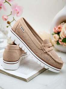 Royalfashion Openwork Women's Moccasins Leteller - Khaki - View 2