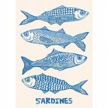 1pc Colorful Sardine Lobsters Crabs Fish Marine Animals Canvas Paintings Kitchen Living Room Home Decoration No Frame