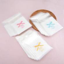50Pcs Sweet Bowknot Picture Self-Adhesive Bag Bottle Mouth Plastic Packaging Bag Suitable For DIY Jewelry Crafts Display And Storage Packaging Storage Bag Gift Transparent Packaging Display Bag - Opp Bag - View 1