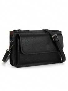 1pc Retro Crossbody Wallet Purse Vegan PU Small Purses For Women With Phone Pocket And Adjustable Strap Cow Pattern - Multicolor - View 14