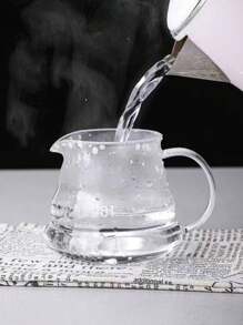 1 Pieza Conjunto de olla de cristal resistente al calor, olla para café de preparación manual, filtro de café, olla para compartir, taza de cristal engrosado