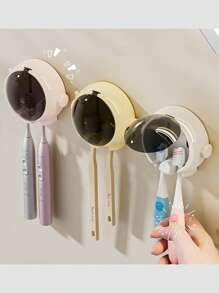 Astronaut Toothbrush Holder, Toothbrush Storage Rack, No Drilling Wall Mounted Bathroom Organizer - Multicolor - View 5
