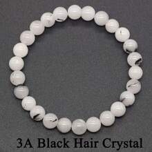 1 件原装黑发水晶串珠手链女款男款天然 5A 石珠水晶玛瑙珠宝瑜伽冥想净化灵魂手镯礼物生日礼物 - 彩色 - 查看 14
