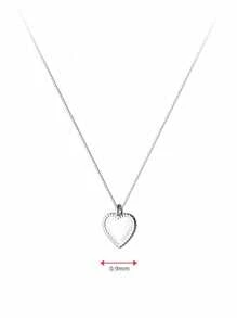 Sterling Silver Love Necklace Simple INS Style Heart Shape Heart Heart Clavicle Chain Glossy Sterling Silver Love Necklace Valentine's Day Gift