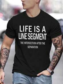 Men's T-Shirt, Classic Graphic T-Shirt, Soft And Comfortable T-Shirts For Men, Script Logo, 180g, 100% Cotton