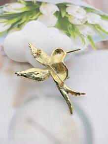 1pc Luxury Green Rhinestone Bird Brooch Pin, Suitable For Daily Wear By Both Men And Women