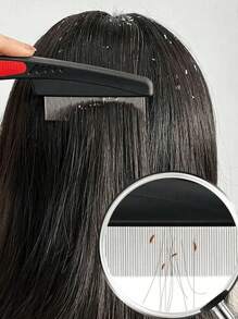 Dandruff Comb, Stainless Steel Fine Tooth Dandruff Remover, Professional Scalp Comb, Suitable For Children, Adults, And Pet Flea Combs