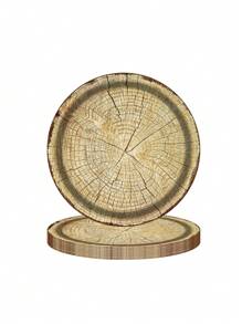 20 st Träkornspapperstallrikar, rund form, för fest, picknick, hemmabruk - Multifärgad - Visa 16