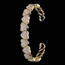 1pc Women's Rhinestone Heart Shaped Charm Daily Bracelet, Elegant & Minimalist Design