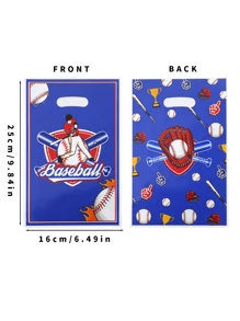 30个棒球图案礼品袋，塑料和玻璃纤维纸质礼品手提袋，运动风格棒球主题礼品包装袋，生日、家庭度假、派对装饰用品、礼品包装用品、趣味礼品包装袋
