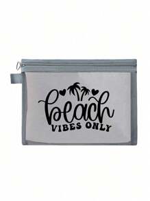 Maestra 网眼化妆包 口红和气垫粉扑收纳 便携式化妆包，椰子树，心形图案 夏威夷风格 透明收纳包 盥洗包 旅行袋，化妆包 化妆包 护肤包 盥洗包 - 彩色 - 查看 12