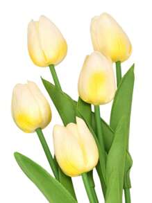 5Pcs Artificial PU Tulips Real Touch Fake Flower Arrangement Bouquets For Home Office Wedding Decoration 34cm High Mini Tulip Ornaments - A8 - Xem 1