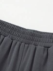 Balabala Bộ đồ ngắn tay cho bé trai tuổi mới lớn, trang phục 2 món nhanh khô mùa hè 2025 - màu xám đen - Xem 9