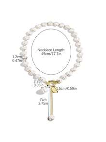 1 件优雅铜合金巴洛克珍珠项链，女士珠宝礼物 - 彩色 - 查看 11