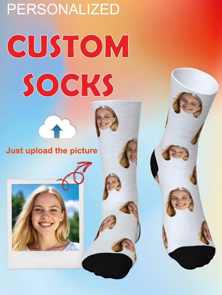 1 Pair Of Customized Crew Socks,Custom Face Socks, Custom Photo Sock, Custom Printed Socks, Personalized Funny Face Socks, Custom Picture Socks, Put Any Face On The Socks, Anniversary Gift, Valentine Gift, Birthday Gift, Wedding Gift, Mother's Day Gift,Dawg,Colorful,Cute,Adorable,Contracted,Funny,Custom,Unique,Customized,Personalized,Ideal Gifts For Him,Boyfriend,Girlfriend,Family,Friends,Grandparents,Children,Her