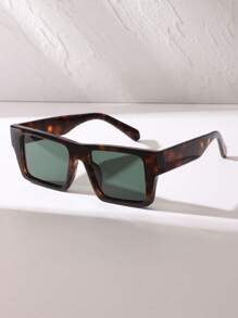 1pc New Western Style Men's Fashion Simple Square Fashion Glasses, Cyberpunk Streetwear Hip Hop Party Essential Glasses