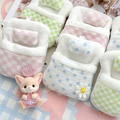 1 件可爱森林吉祥物四叶草床上用品娃娃高品质迷你娃娃睡袋毛绒玩具