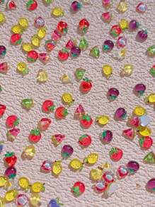 30Pcs Assorted Fruit Design Nail Art Decorations, Cartoon Colorful Watermelon, Strawberry Resin Nail Gems For Summer Nail Supplies Nails Nail Charms