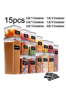 36pcs Airtight Food Storage Containers With LIDS - Perfect For Kitchen Pantry Organization And Storage Of Grains, Rice, Pasta, Tea, Nuts And Coffee Beans - Dishwasher , Including Labels And Markers,Stocking Stuffers For Women,Vanity,Local Warehouse - Black and White - View 9