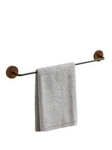 1 pieza Estante para toallas, portador de pantuflas y estante de almacenamiento sobre la puerta, sin necesidad de taladrar, de madera de nuez - Multicolor - Ver 9