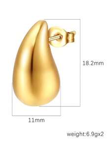 Titanium Steel 18K Gold Plated Stainless Steel Teardrop Earrings, New Stylish Network Celebrity Earrings, Cross-Border Popular Items