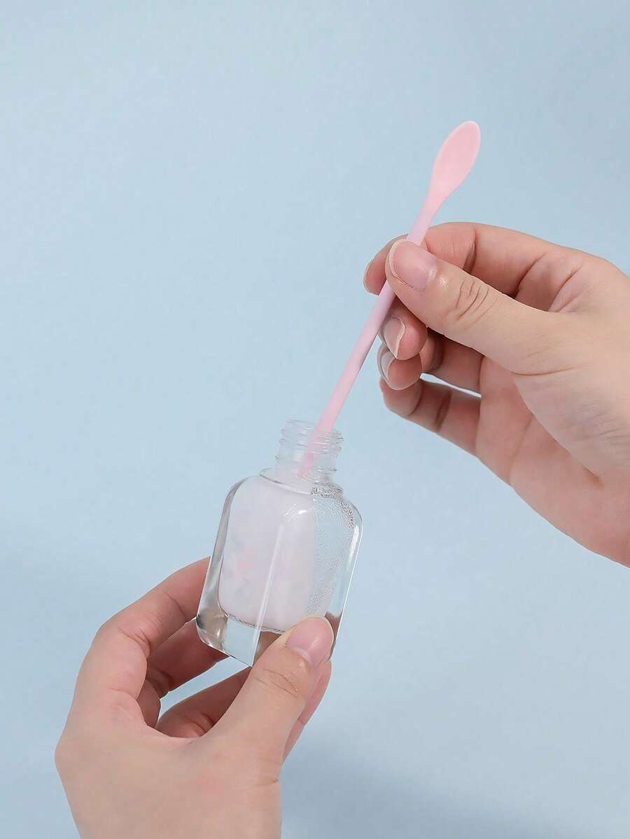 1pc Cosmetic Scoop Made Of Silicone, Both Ends Can Be Used For Foundation, Face Cream, Etc. Can Be Scooped Up