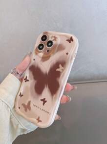 可爱简约蝴蝶图案大理石纹理TPU防震单件装，大理石纹理TPU摄像头保护套，多功能防震TPU手机壳，适用于 11、12、13、13 Pro Max、14 Pro Max、15、15 Pro、15 Plus、15 Pro Max、16、16 Pro、16 Plus、16 Pro Max、 17、 17 Air、 17 Pro、 17 Pro Max、S25、S25 Plus、S25 Ultra，也兼容三星手机，春季周年纪念礼物 - 彩色 - 查看 3