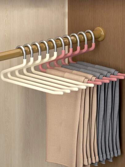 Juego de 5/10 piezas de perchas en forma de Z de acero inoxidable, de uso múltiple, ahorro de espacio, multifuncional, para organizador de armario, pantalones, jeans, bufandas, armario, almacenamiento en el dormitorio