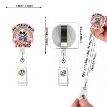 1/4pcs Creative Personalized Retractable Badge Roll, Name Badge Holder With ID Clip Nurse Doctor Volunteer Staff Accessories Decoration