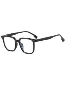 1 件男士时尚纯色玻璃镜框，2025 新款方形百搭复古休闲裸脸，适合电脑、手机、书籍和游戏使用