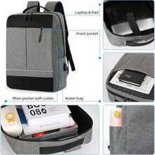 Sac à dos pour homme avec grand compartiment pour ordinateur portable de 15,6", plusieurs poches et port de chargement USB externe pour les voyages, le bureau ou un usage quotidien. Sac pour enseignant. Sac à dos pour cadeau de Noël d'hiver. Sac de voyage pour Thanksgiving, ordinateur, randonnée, randonnée, polyvalent, extérieur, portable.