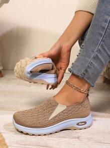 New Spring Autumn Mesh Slip-On Shoes, Comfortable Breathable Casual Versatile Shoes For Middle-Aged And Elderly Women
