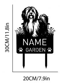 HELLOYOUNG 1PC Custom Havanese Metalen Memorial Garden Stake Gepersonaliseerde Huisdier Graf Marker Naambord Herinneringsstaak Decor Hond Verlies
